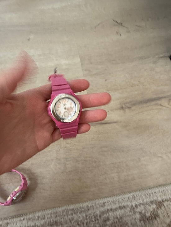 Casio Baby-G Pink Resin Watch with Silver Bezel
